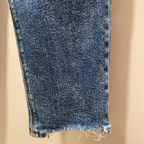American Eagle AE Stretch Medium Wash Distressed Denim Blue Jeans Jeggings - Picture 5 of 12